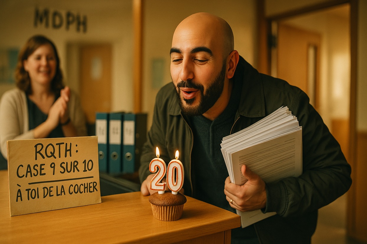 Illustration — À 20 ans, plus personne ne remplit ton dossier RQTH à ta place.